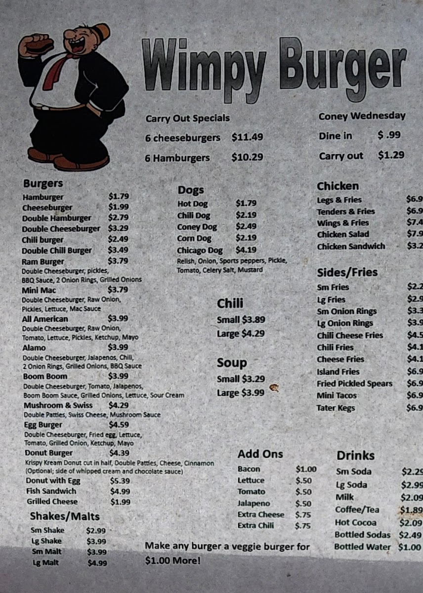 Wimpy Burger Menu - Image 3